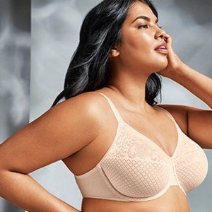 EUC - Wacoal Visual Effects Minimizer Bra - Sand - 34G